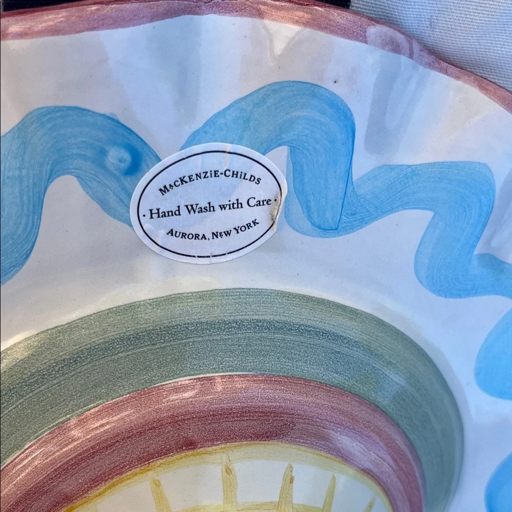 VTG Mackenzie Childs Ceramic Cake Stand - Picture 7 of 9